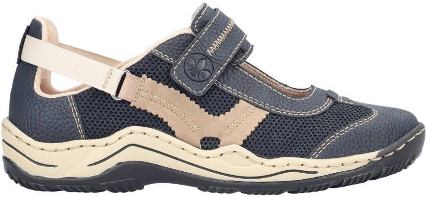 Rieker Klittenbandschoenen instapschoen slip-on sneaker met contrasterende sierstiksels