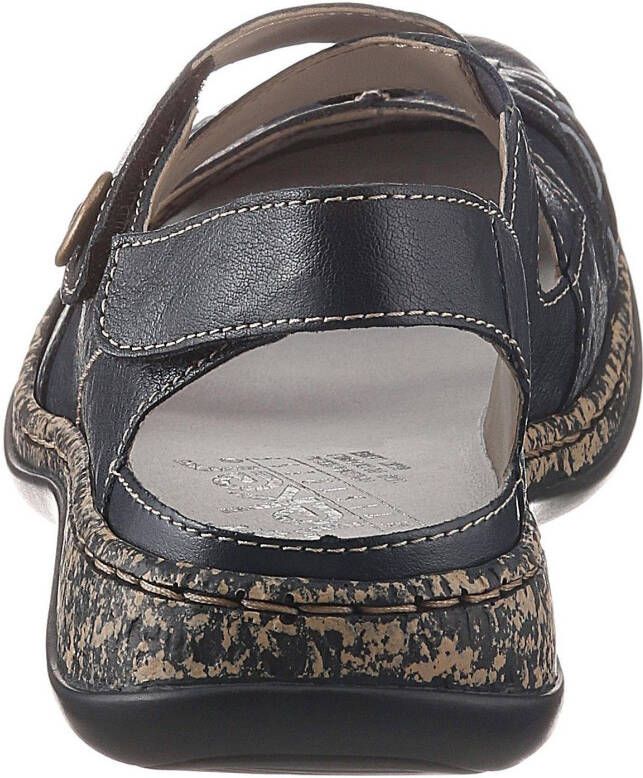 Rieker Klittenbandschoenen zomerschoen sleehak sandaal met bandjes met contrasterende stiksels - Foto 3