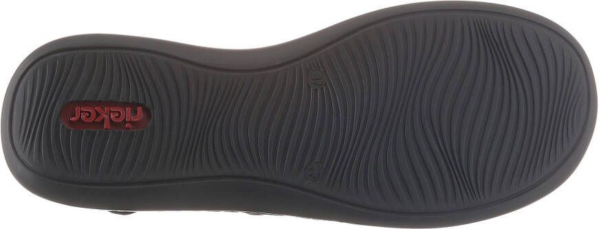 Rieker Klittenbandschoenen zomerschoen sleehak sandaal met bandjes met contrasterende stiksels - Foto 4