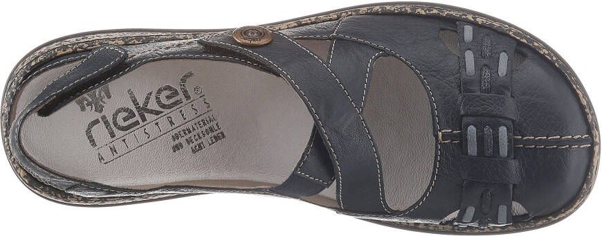 Rieker Klittenbandschoenen zomerschoen sleehak sandaal met bandjes met contrasterende stiksels - Foto 7