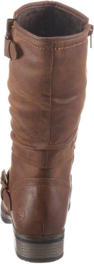 Rieker Laarzen winterlaarzen blokhak met geraffte slouchy schacht
