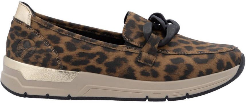 Rieker Loafers slippers slip-on sneakers lage schoen met modieuze decoratieve ketting