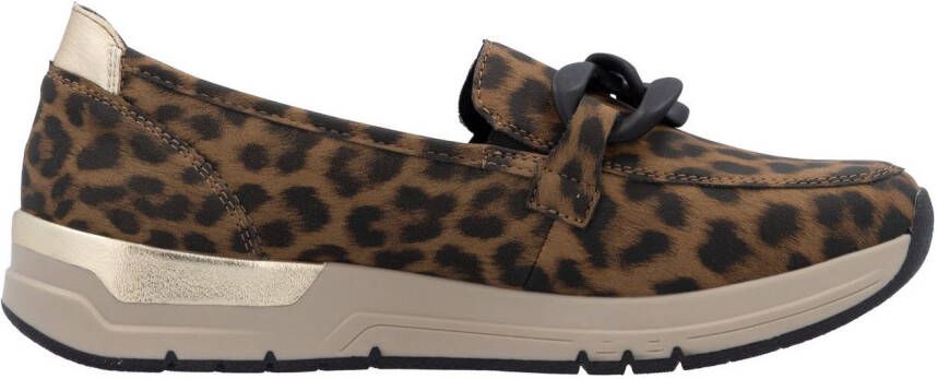 Rieker Loafers slippers slip-on sneakers lage schoen met modieuze decoratieve ketting