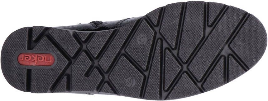 Rieker Plateaulaarsjes veterschoenen enkellaars wedge laarzen met aantrek-lus in glanzend look