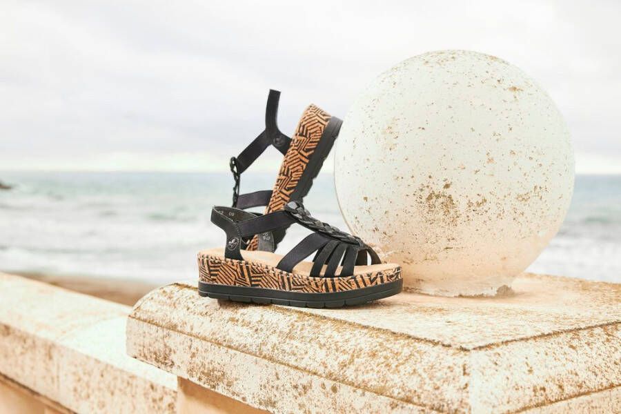 Rieker Plateausandaaltjes Zomerschoen vakantieschoen sandalette met decoratief sieraandeel