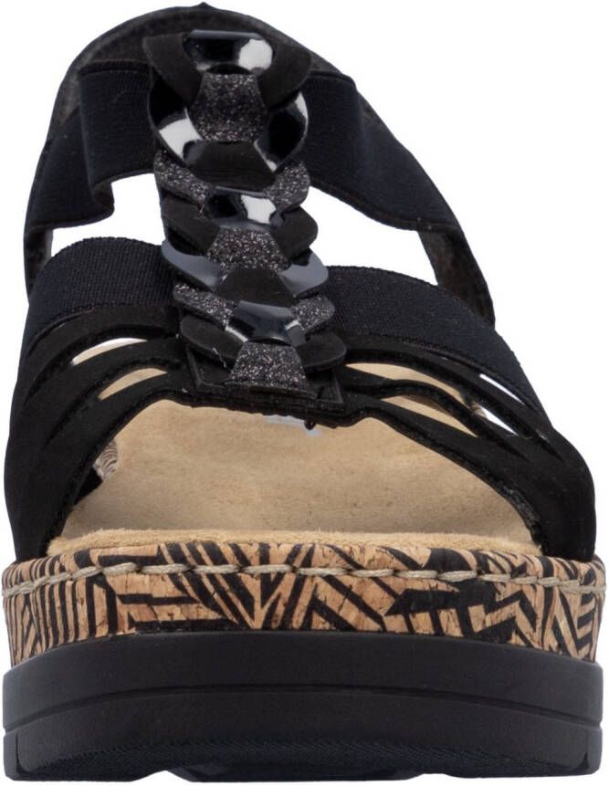 Rieker Plateausandaaltjes Zomerschoen vakantieschoen sandalette met decoratief sieraandeel