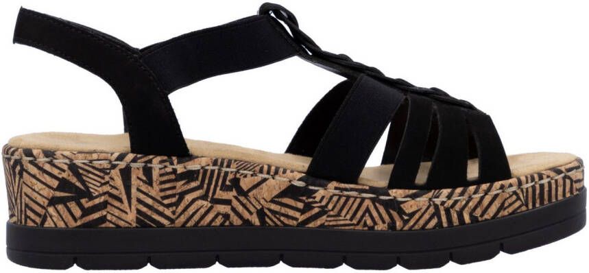 Rieker Plateausandaaltjes Zomerschoen vakantieschoen sandalette met decoratief sieraandeel