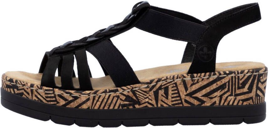 Rieker Plateausandaaltjes Zomerschoen vakantieschoen sandalette met decoratief sieraandeel