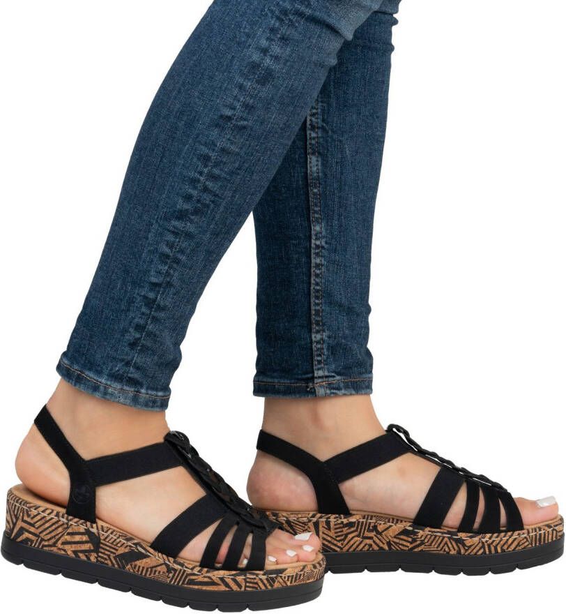 Rieker Plateausandaaltjes Zomerschoen vakantieschoen sandalette met decoratief sieraandeel