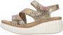 Rieker Metallic Plateau Sandaal met Print Multicolor Dames - Thumbnail 12