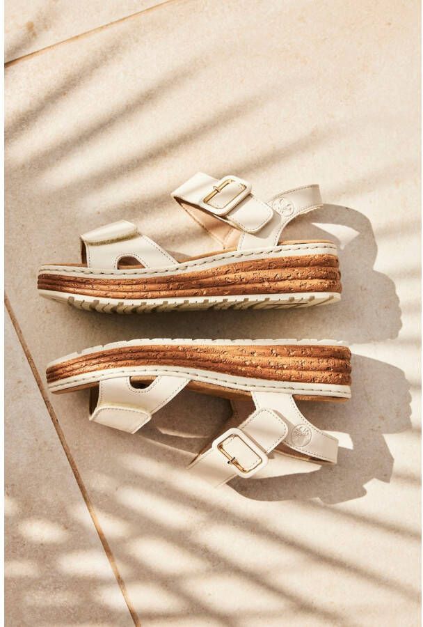 Rieker Plateausandalen Sandalette zomerschoen sleehaksandaal met praktische klittenbandsluitingen