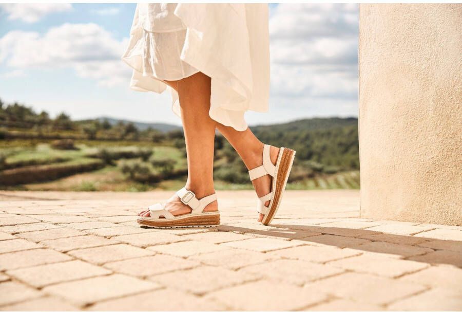 Rieker Plateausandalen Sandalette zomerschoen sleehaksandaal met praktische klittenbandsluitingen