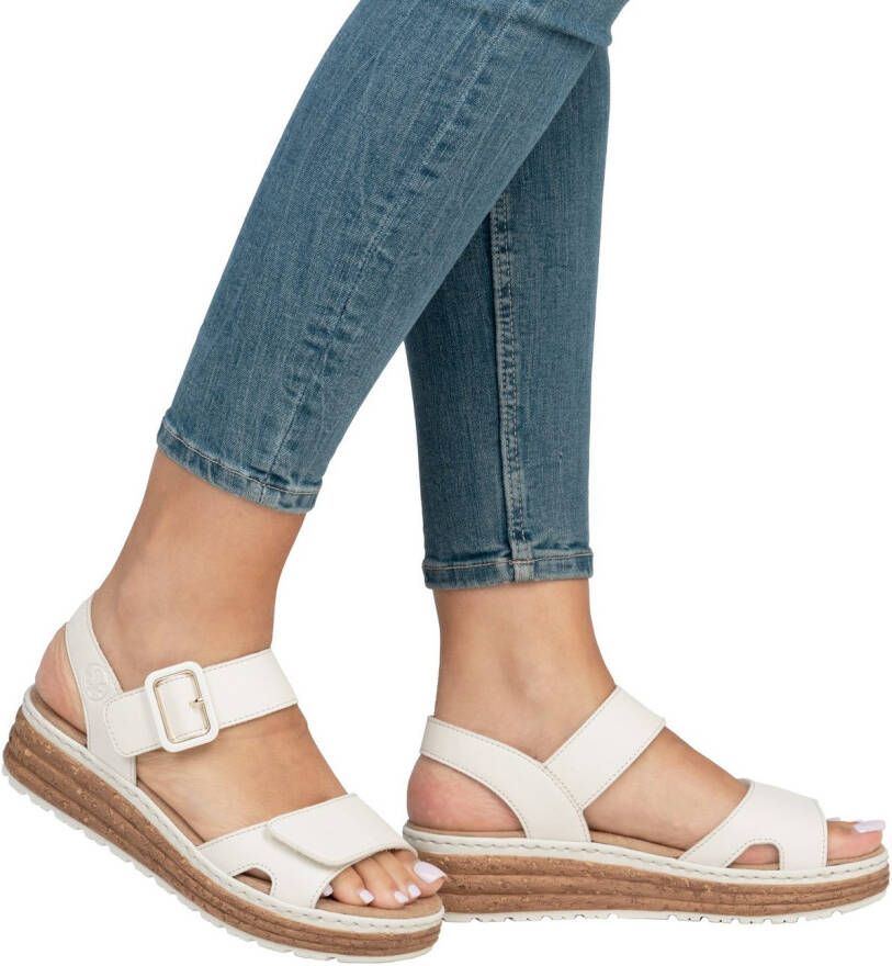 Rieker Plateausandalen Sandalette zomerschoen sleehaksandaal met praktische klittenbandsluitingen