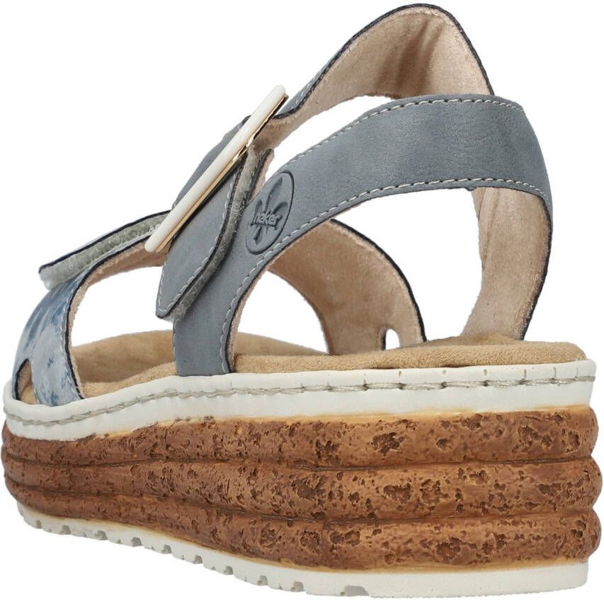 Rieker Plateausandalen Sandalette zomerschoen sleehaksandaal met praktische klittenbandsluitingen