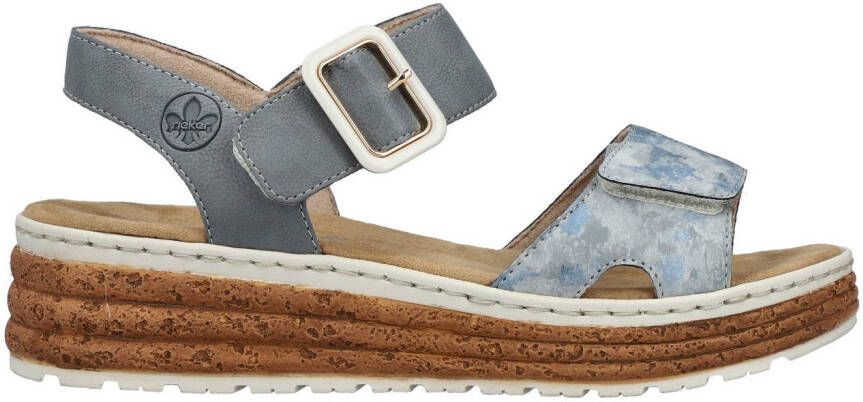 Rieker Plateausandalen Sandalette zomerschoen sleehaksandaal met praktische klittenbandsluitingen