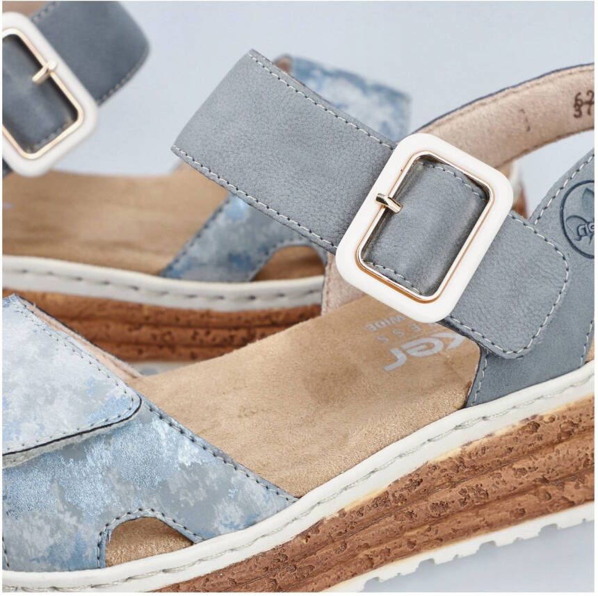 Rieker Plateausandalen Sandalette zomerschoen sleehaksandaal met praktische klittenbandsluitingen