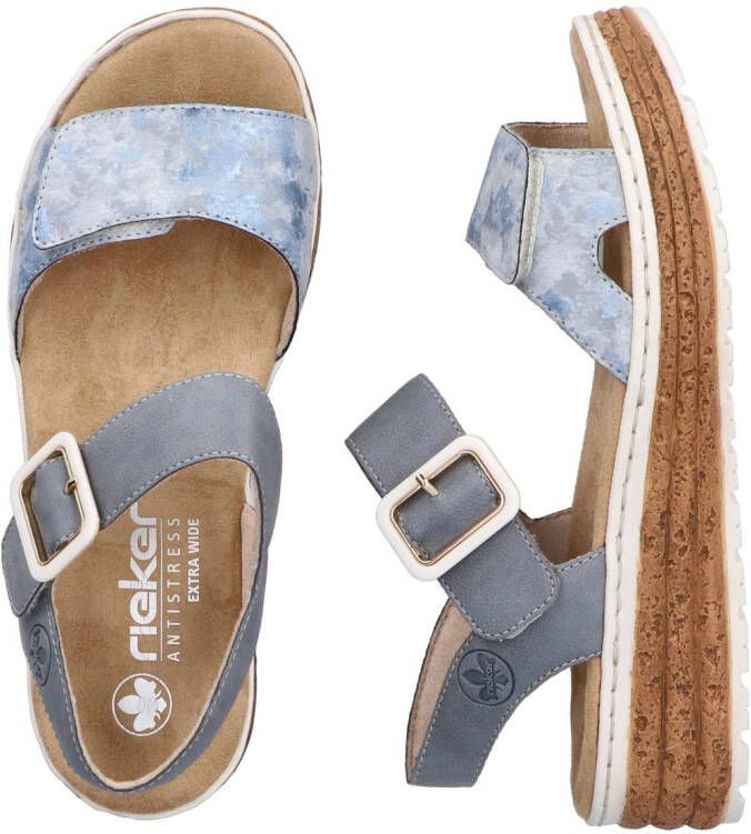 Rieker Plateausandalen Sandalette zomerschoen sleehaksandaal met praktische klittenbandsluitingen