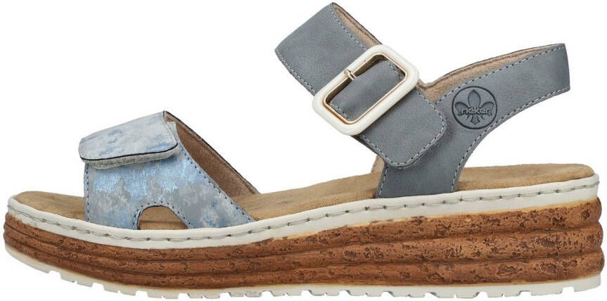 Rieker Plateausandalen Sandalette zomerschoen sleehaksandaal met praktische klittenbandsluitingen