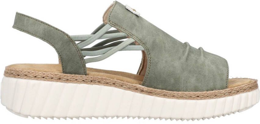 Rieker Plateausandalen wedge sandaal zomerschoen met jute rand aan de loopzool