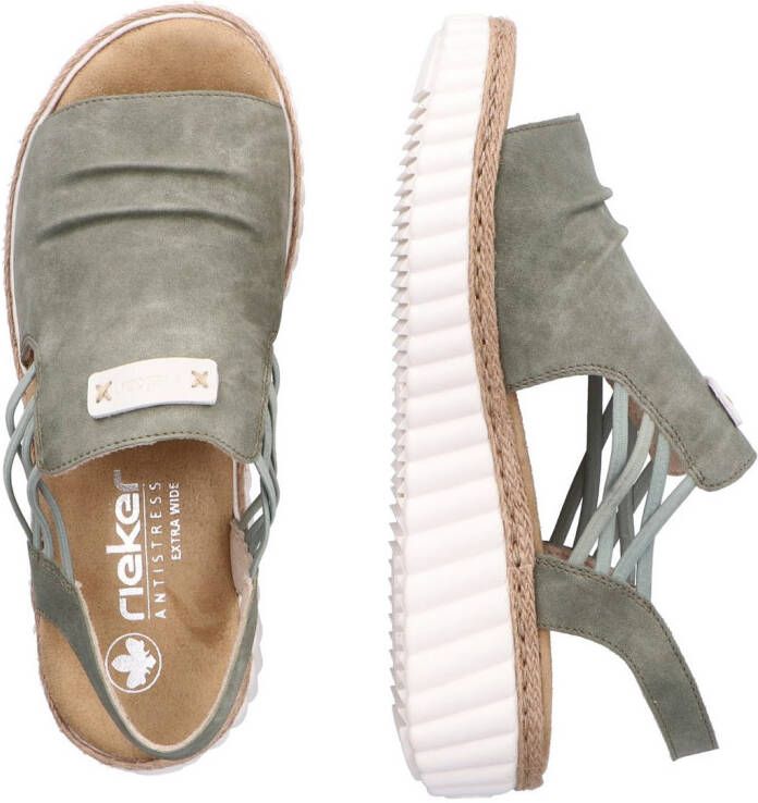 Rieker Plateausandalen wedge sandaal zomerschoen met jute rand aan de loopzool