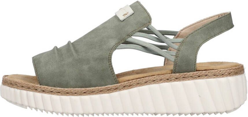 Rieker Plateausandalen wedge sandaal zomerschoen met jute rand aan de loopzool