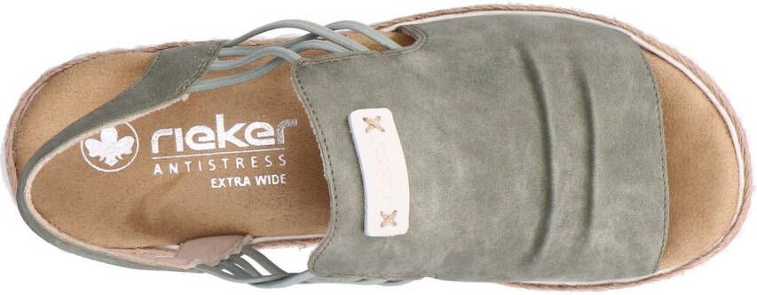 Rieker Plateausandalen wedge sandaal zomerschoen met jute rand aan de loopzool