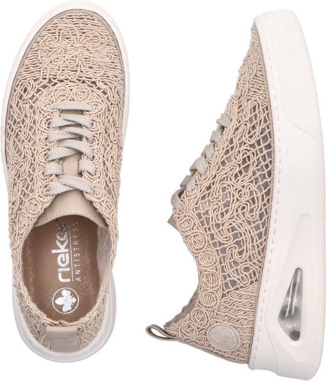 Rieker Plateausneakers veterschoen lage schoen in zomerse macramé-look