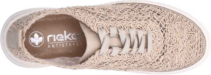Rieker Plateausneakers veterschoen lage schoen in zomerse macramé-look