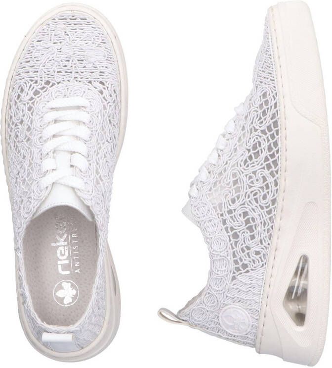 Rieker Plateausneakers veterschoen lage schoen in zomerse macramé-look