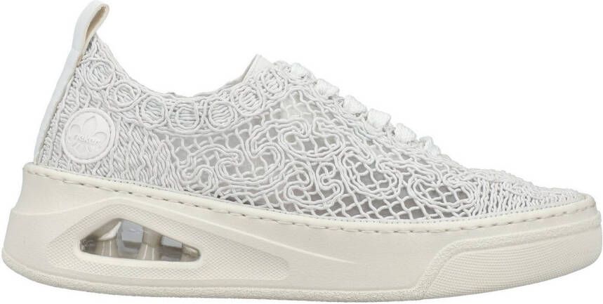 Rieker Plateausneakers veterschoen lage schoen in zomerse macramé-look