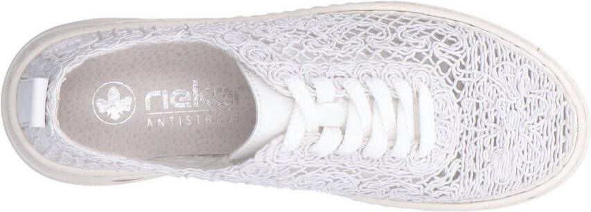 Rieker Plateausneakers veterschoen lage schoen in zomerse macramé-look