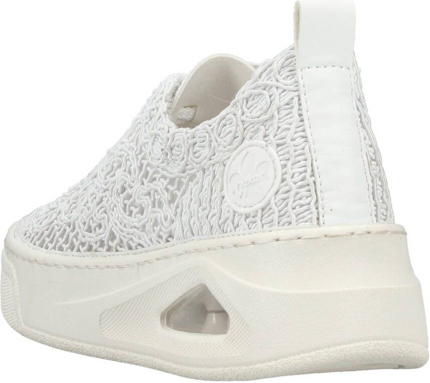 Rieker Plateausneakers veterschoen lage schoen in zomerse macramé-look