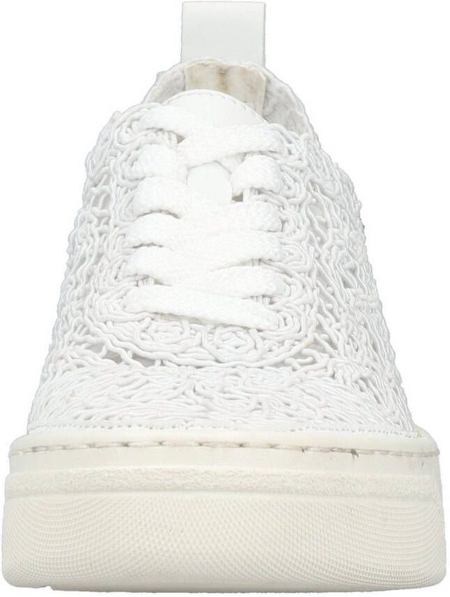Rieker Plateausneakers veterschoen lage schoen in zomerse macramé-look