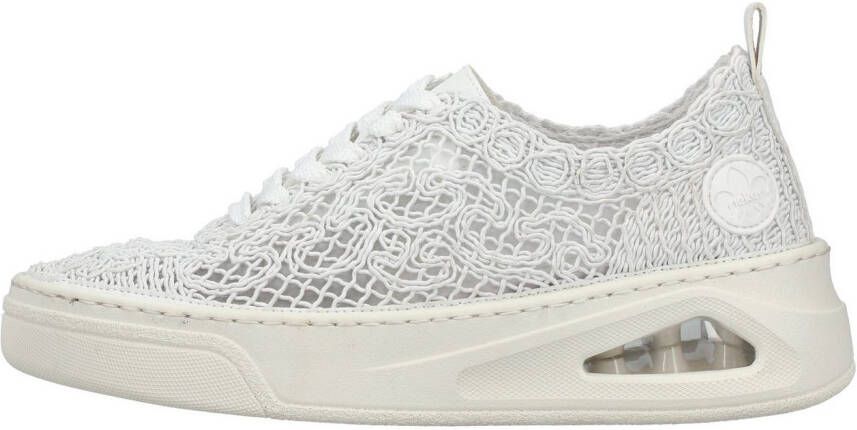 Rieker Plateausneakers veterschoen lage schoen in zomerse macramé-look