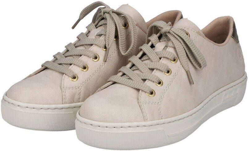 Rieker Plateausneakers Metallic inzet bij de hak vrijetijdsschoen lage schoen veterschoen