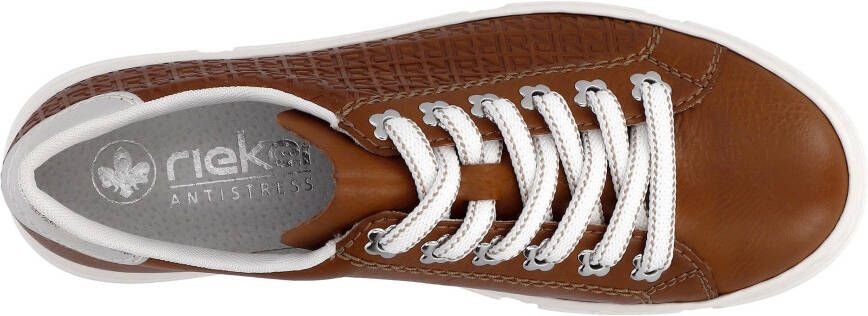 Rieker Plateausneakers Vrijetijdsschoen veterschoen met zij-embossing vrijetijdsschoen lage schoen veterschoen
