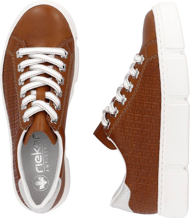 Rieker Plateausneakers Vrijetijdsschoen veterschoen met zij-embossing vrijetijdsschoen lage schoen veterschoen