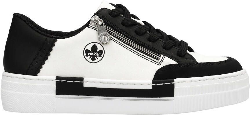 Rieker Plateausneakers met zijrits vrijetijdsschoen lage schoen veterschoen