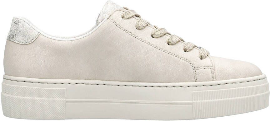 Rieker Plateausneakers met gouden rits vrijetijdsschoen lage schoen veterschoen