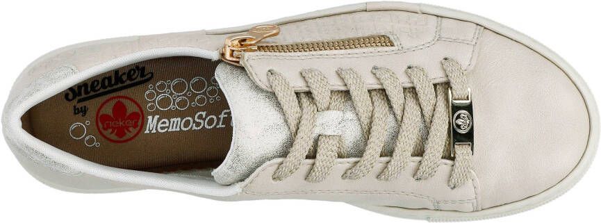 Rieker Plateausneakers met gouden rits vrijetijdsschoen lage schoen veterschoen