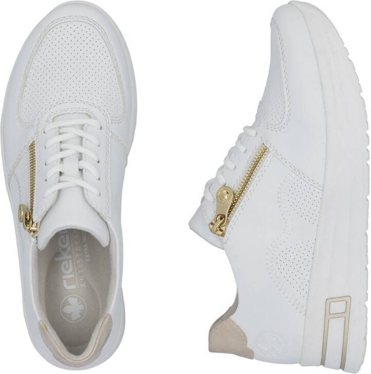 Rieker Plateausneakers lage schoen veterschoen vrijetijdssneaker met ritssluiting