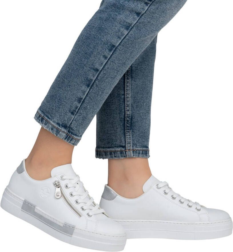 Rieker Plateausneakers met decoratieve rits aan de zijkant vrijetijdsschoen lage schoen veterschoen