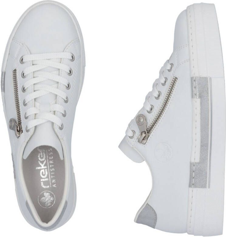 Rieker Plateausneakers met decoratieve rits aan de zijkant vrijetijdsschoen lage schoen veterschoen