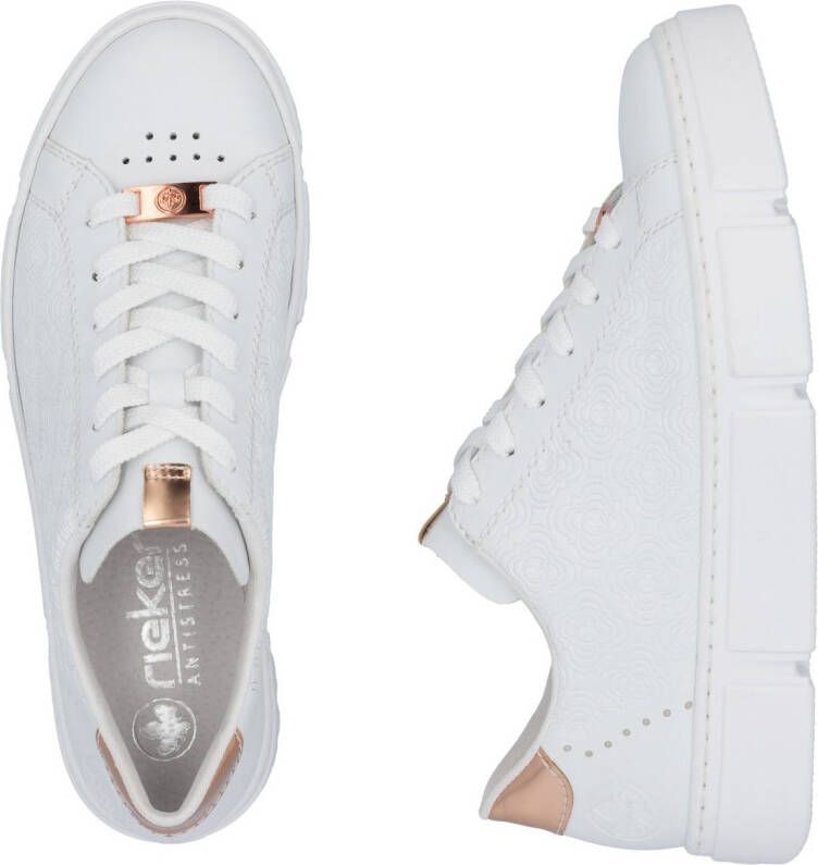 Rieker Plateausneakers met metallic-kleuraccenten vrijetijdsschoen lage schoen veterschoen