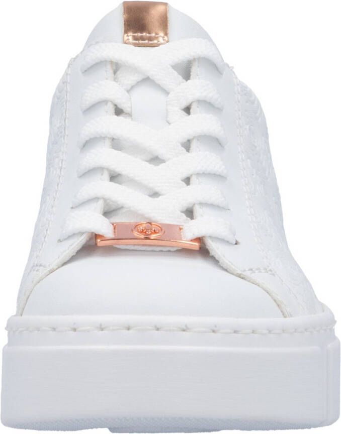 Rieker Plateausneakers met metallic-kleuraccenten vrijetijdsschoen lage schoen veterschoen