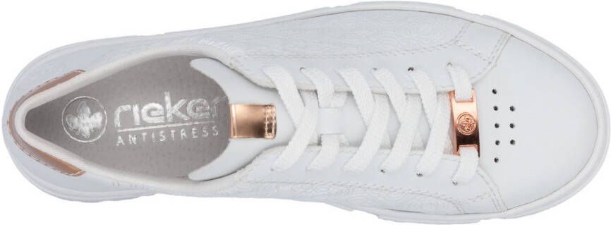 Rieker Plateausneakers met metallic-kleuraccenten vrijetijdsschoen lage schoen veterschoen