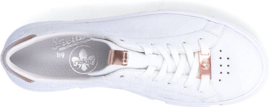 Rieker Plateausneakers met metallic-kleuraccenten vrijetijdsschoen lage schoen veterschoen - Foto 6