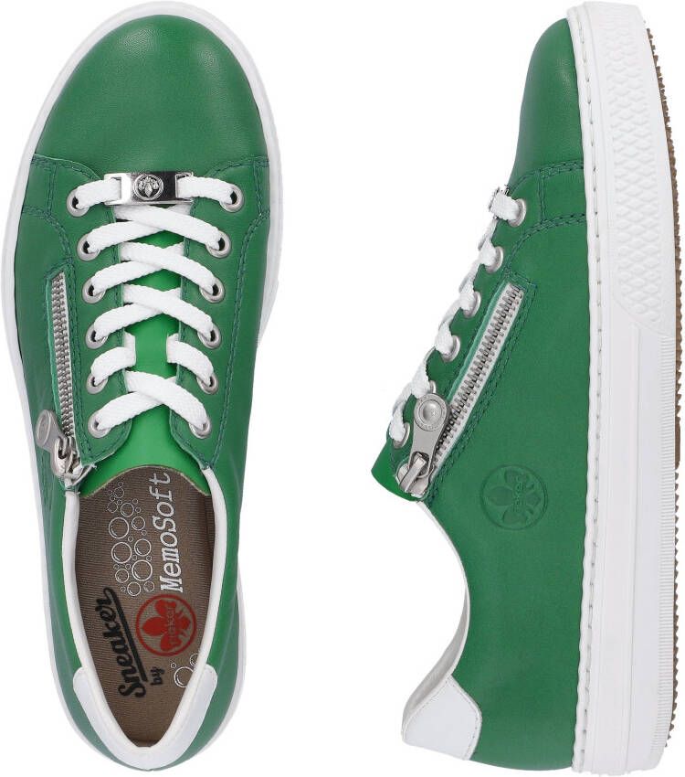 Rieker Plateausneakers met zijrits vrijetijdsschoen lage schoen veterschoen