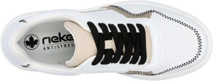 Rieker Plateausneakers sleehak sneaker veterschoen lage schoen met modieuze contrastdetails