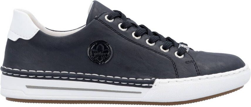Rieker Plateausneakers veterschoenen lage schoen vrijetijdsschoen met witte randnaad